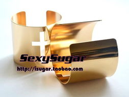 歐美風尚 HipHop金屬鏤空十字架寬手鐲，引領個性飾品潮流